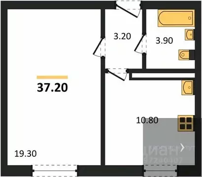 1-к кв. Воронежская область, Воронеж ул. Шидловского, 38 (37.2 м)