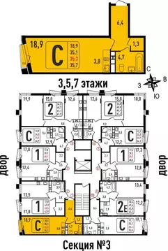 1-к кв. Московская область, Химки Сходня мкр, ул. Фрунзе, 30 (35.3 м)