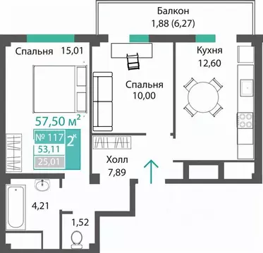 2-к кв. Крым, Симферопольский район, с. Мирное ПроПолис жилой комплекс ...