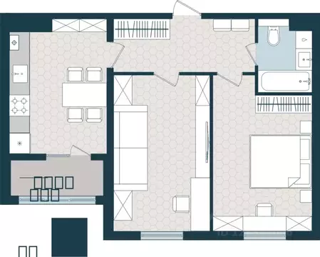 2-к кв. Калининградская область, Балтийск Садовая ул., 34 (65.91 м)
