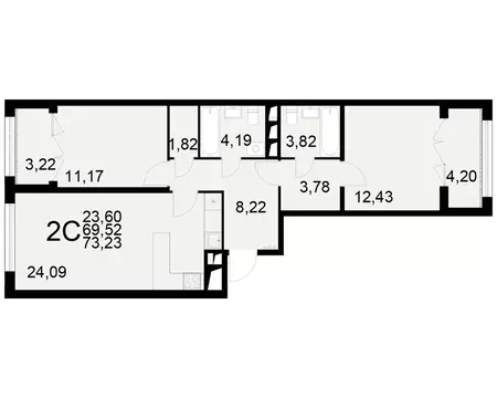2-к кв. Рязанская область, Рязань Братиславский мкр, Вместе жилой ...