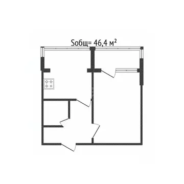 1-к кв. Брянская область, Брянск Флотская ул., 10А (46.4 м)
