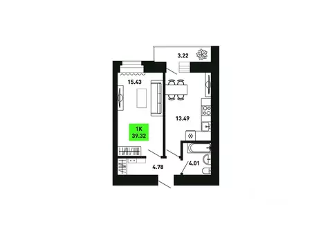 1-к кв. Кировская область, Кирово-Чепецкий район, Федяковское с/пос, ...