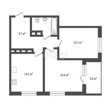 2-комнатная квартира: Омск, микрорайон Городок Нефтяников, 2-я ...