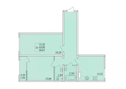 2-к кв. Крым, Симферопольский район, с. Мирное МирГрад жилой комплекс ...
