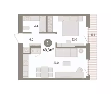 1-к кв. Свердловская область, Екатеринбург Сортировочный жилрайон, ...