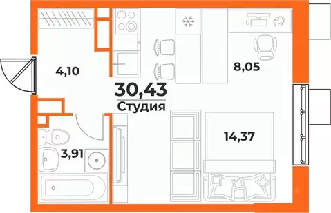Студия Хабаровский край, Хабаровск Брянский пер. (30.43 м)