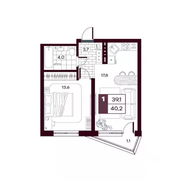 1-к кв. Тюменская область, Тюменский муниципальный округ, д. Дударева ...