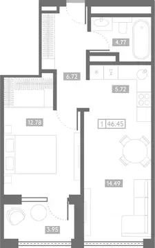 1-к кв. Ростовская область, Ростов-на-Дону Проявление клубный дом,  ...