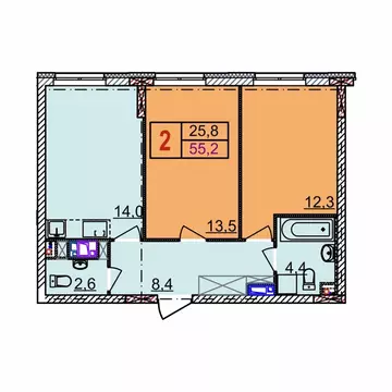 2-к кв. Нижегородская область, Нижний Новгород Квартет жилой комплекс ...