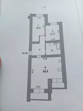 3-к кв. Белгородская область, Белгород Октябрьская ул., 46 (79.8 м)