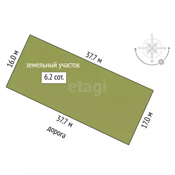 Участок в Тюмень, СНТ Степное, Новая улица (6.23 м)