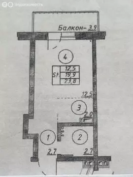 Квартира-студия: Ангарск, 32-й микрорайон, 21 (23.8 м)