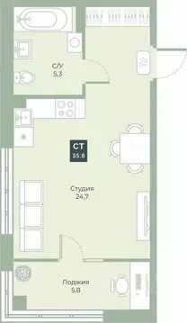 Студия Курганская область, Курган Заозерный жилрайон, 6А мкр, ул. ...