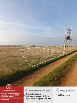 Участок в Крым, Сакский район, Молочненское с/пос, с. Витино  (10.25 ...