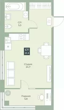 Студия Курганская область, Курган Заозерный жилрайон, 6А мкр, ул. ...