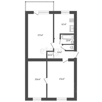 3-к кв. Севастополь просп. Октябрьской Революции, 43 (64.0 м)