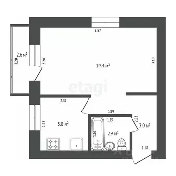 1-к кв. Башкортостан, Стерлитамак ул. Худайбердина, 126 (31.1 м)