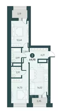 2-к кв. Курганская область, Курган Малиновые высоты жилой комплекс ...