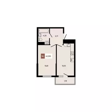 1-к кв. Ростовская область, Аксайский район, Щепкинское с/пос, пос. ...