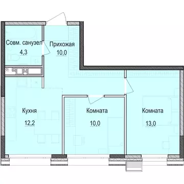 2-комнатная квартира: Казань, жилой комплекс Паркмаяк (49.4 м)