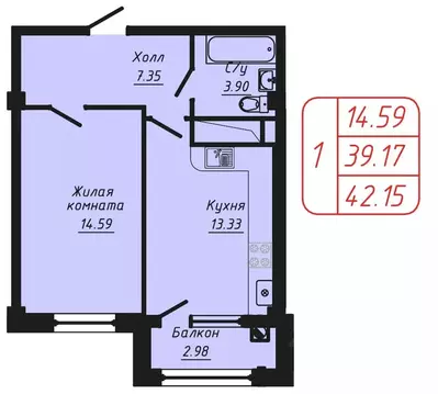 1-к кв. Ставропольский край, Кисловодск ул. Фоменко (42.15 м)