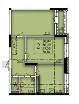 2-к кв. Башкортостан, Уфа Затон-Восточный жилрайон, Паруса жилой ...