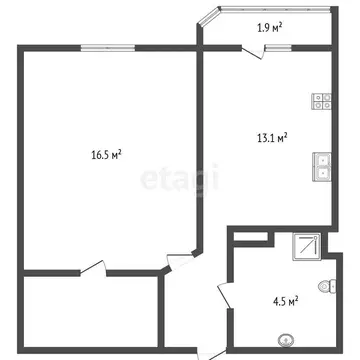 1-комнатная квартира: Кудрово, Областная улица, 9к2 (40.4 м)