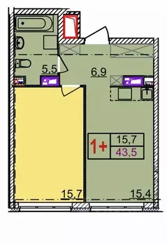 1-к кв. Нижегородская область, Нижний Новгород Квартет жилой комплекс ...