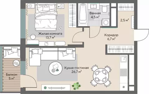 1-к кв. Свердловская область, Екатеринбург ВИЗ жилрайон, Нагорный ...