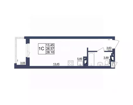 Студия Башкортостан, Уфа Космос жилой комплекс, лит1 (28.19 м)