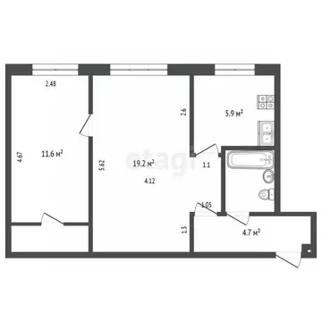 2-к кв. Ярославская область, Ярославль Автозаводская ул., 89 (44.8 м)