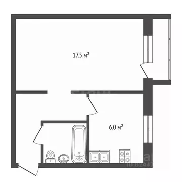 1-к кв. Московская область, Воскресенский район, Белоозерский пгт ул. ...
