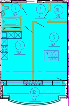 1-к кв. Оренбургская область, Оренбург Слесарный пер., 7 (41.5 м)