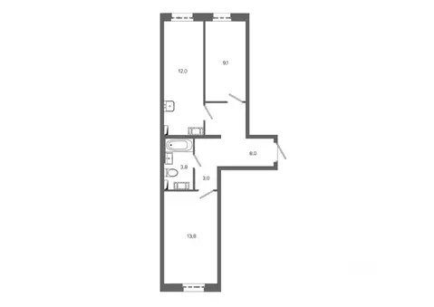 2-к кв. Ханты-Мансийский АО, Сургут ул. Ивана Захарова, 16 (49.7 м)