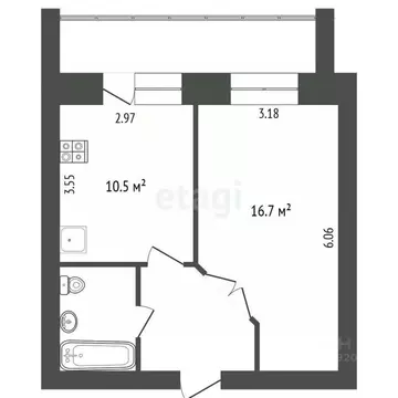 1-к кв. Ярославская область, Ярославль Тутаевское ш., 105 (36.2 м)