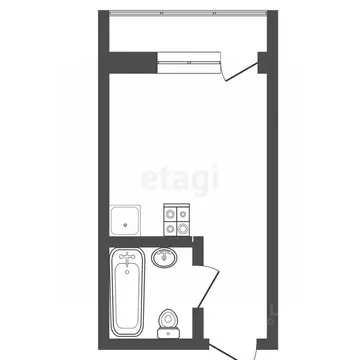 Студия Тюменская область, Тюмень ул. Новоселов, 113 (26.9 м)