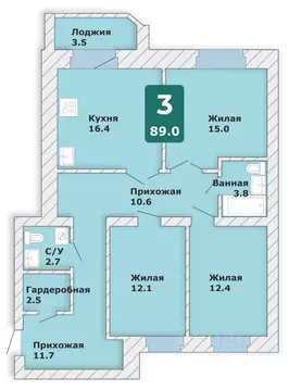 3-к кв. Чувашия, Чебоксары Новый Город мкр, Время жить жилой комплекс ...