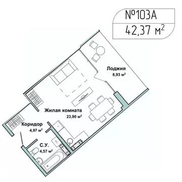 1-к кв. Севастополь ул. Летчиков, 10к4 (42.2 м)