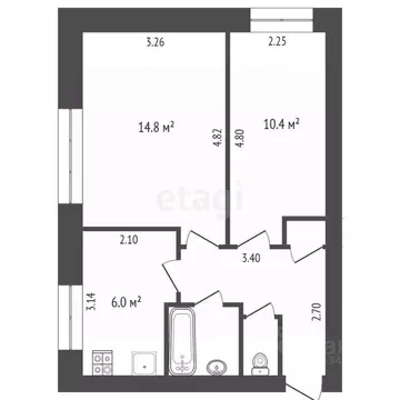 2-к кв. Тюменская область, Тюмень Мелиораторов мкр, ул. Мелиораторов, ...