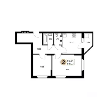 2-к кв. Самарская область, Самара Московское шоссе, 18-й км, 55 (56.24 ...