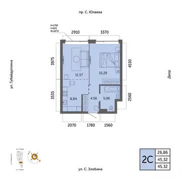 2-к кв. Башкортостан, Уфа Зеленая Роща жилрайон, Урбаника жилой ...