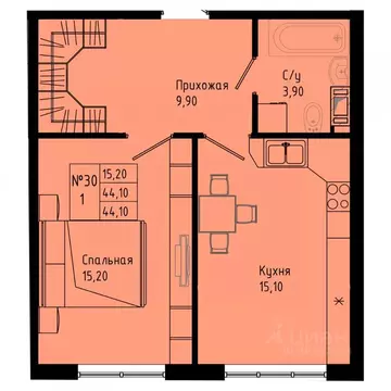 1-к кв. Ленинградская область, Коммунар г. Гатчинский муниципальный ...