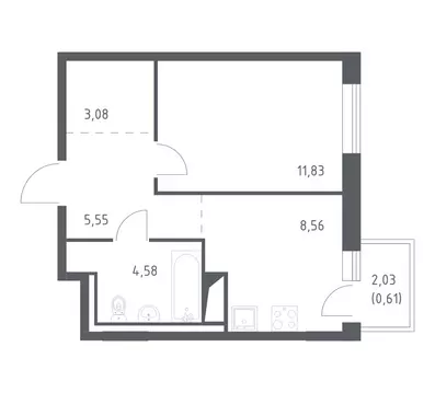 1-комнатная квартира: деревня Лаголово, жилой комплекс Квартал ...