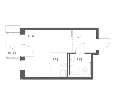 Студия Москва Молжаниново жилой комплекс, к6 (22.92 м)