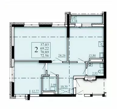 2-к кв. Башкортостан, Уфа Затон-Восточный жилрайон, Паруса жилой ...