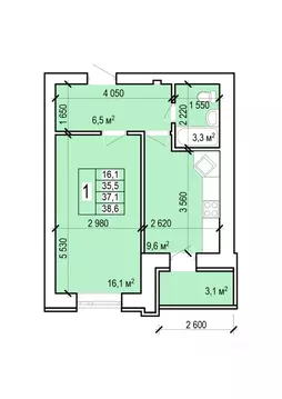 1-к кв. Саратовская область, Энгельс Новобазарная ул., 4 (38.6 м)