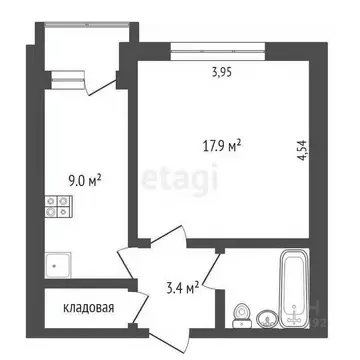 1-к кв. Вологодская область, Вологда Ленинградская ул., 66 (36.5 м)