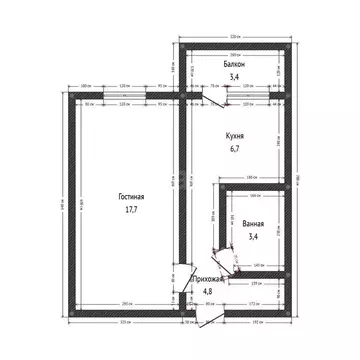 1-комнатная квартира: Махачкала, улица Бейбулатова, 15Ак2 (36 м)