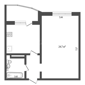 1-комнатная квартира: Тюмень, Широтная улица, 170к3 (44 м)